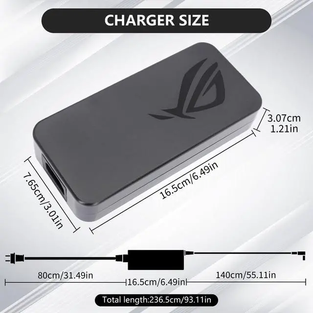 Alt view image 4 of 7 - 230W 19.5V 11.8A ADP-230GB B Laptop Charger AC Adapter Compatible Asus ROG Zephyrus S GX531GM GX502GW GX701GX GX501 GU501GM GU501G GU501 GU502GV ROG Strix GL703 Gaming Laptop Power Supply 6.0 x 3.7mm