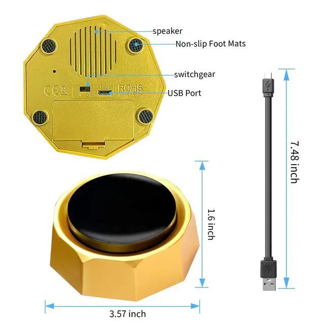 Alt view image 2 of 7 - USB Sound Button - Make Your Own Button by Uploading Audio Files - Support 100+ Recordings - Top Recordable Quality Playback (USB Cable Included)