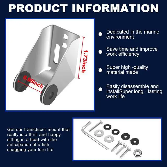 Alt view image 6 of 7 - 740162-1 MHX MXNT Metal Bracket, Transducer Mounting Bracket for Si G2N Transom Mounting Hardware, Transducer Mount Compatible for XNT Transom-Mount Transducers