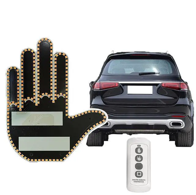 Main image of Finger Gesture Light, Funny Led Hand Sign with Remote, Glowgesture for Car Truck - Ideal Gifted Car Accessories, Truck Accessories (FGL-240Z)