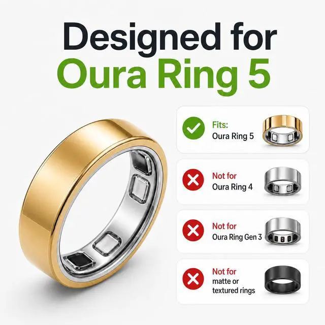 Alt view image 2 of 7 - 20 Pack for Oura Ring 5 Skin Cover | Scratch-Resistant Ultra Thin & Clear Invisible Protective Film for Oura Ring Gen 5 Cover - Size 12
