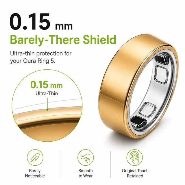 Alt view image 3 of 7 - 20 Pack for Oura Ring 5 Skin Cover | Scratch-Resistant Ultra Thin & Clear Invisible Protective Film for Oura Ring Gen 5 Cover - Size 12