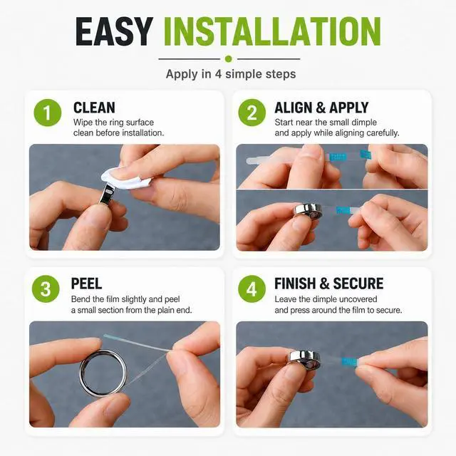 Alt view image 7 of 7 - 20 Pack for Oura Ring 5 Skin Cover | Scratch-Resistant Ultra Thin & Clear Invisible Protective Film for Oura Ring Gen 5 Cover - Size 12