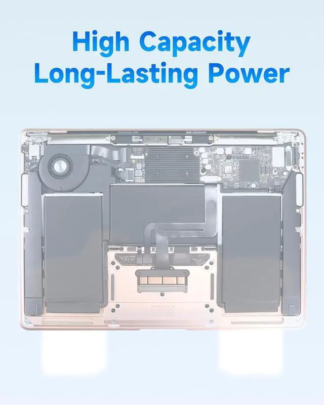 Alt view image 3 of 6 - Replacement Battery for MacBook Air A2179, 13-Inch, 2020 | Replaces battery: A1965, 11.4 V 4800 mAh 55 Wh, installation guide, up to 1000 cycles, tool kit, 3 screwdrivers