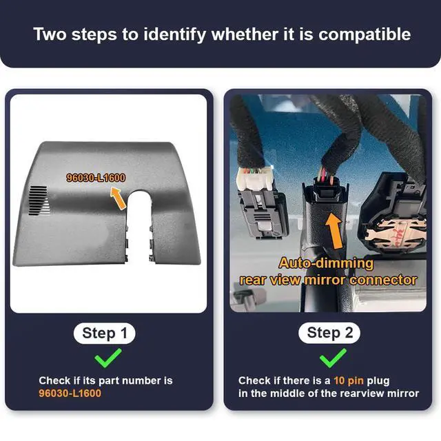 Alt view image 3 of 6 - 4K Dash Cam Suitable for Hyundai Sonata 2024 2025 & Hybrid (Part No#L1600), OEM Factory Look, 2160P UHD Video, Built-in WiFi & APP, Loop Recording, Gravity Sensor, Plug & Play, 64GB Card