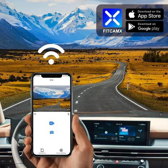 Alt view image 5 of 6 - 4K Dash Cam Suitable for Hyundai Sonata 2024 2025 & Hybrid (Part No#L1600), OEM Factory Look, 2160P UHD Video, Built-in WiFi & APP, Loop Recording, Gravity Sensor, Plug & Play, 64GB Card