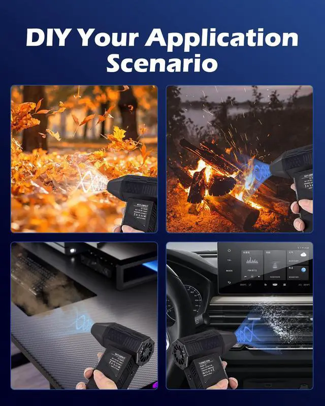 Alt view image 7 of 7 - Turbo Fan for Car, Handheld Blower 130000 RPM, Air Duster for Car Detailing | Portable high-speed blower for computer keyboard cleaning, camera lens dust removal, car detailing & electronics dusting