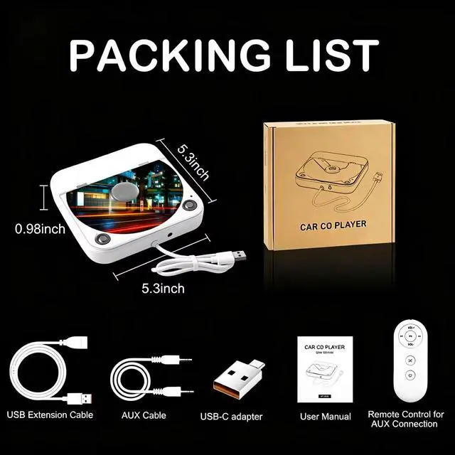 Alt view image 6 of 7 - CD Player for Car, External Portable Car CD Players with USB/AUX Port, Universal USB CD Player for Vehicle, Laptop, TV, Computer, for Android 4.4 and Above Navigation