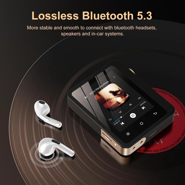 Alt view image 3 of 7 - HiFi MP3 Player with Bluetooth 5.3, Lossless DSD High-Resolution Digital Audio Music Player, Portable DAC FLAC Audio Player, 192Khz/24bit, 2.8" Touchscreen & Leather Case