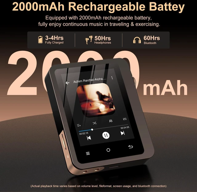 Alt view image 6 of 7 - HiFi MP3 Player with Bluetooth 5.3, Lossless DSD High-Resolution Digital Audio Music Player, Portable DAC FLAC Audio Player, 192Khz/24bit, 2.8" Touchscreen & Leather Case