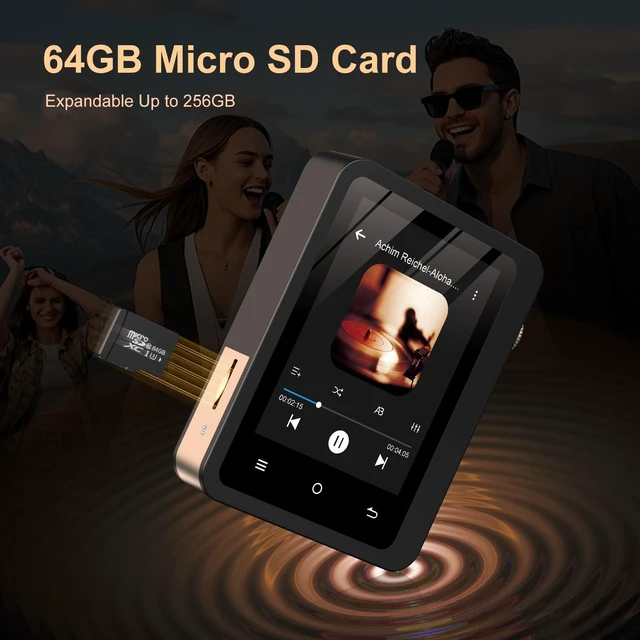 Alt view image 7 of 7 - HiFi MP3 Player with Bluetooth 5.3, Lossless DSD High-Resolution Digital Audio Music Player, Portable DAC FLAC Audio Player, 192Khz/24bit, 2.8" Touchscreen & Leather Case