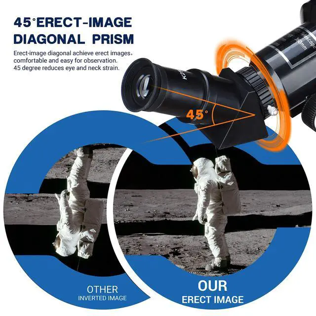 Alt view image 2 of 7 - Telescope for Adults, 70mm Aperture Refractor Telescopes (15X-180X) for Astronomy Beginners, Portable Travel Telescope with Phone Adapter & Adjustable Tripod