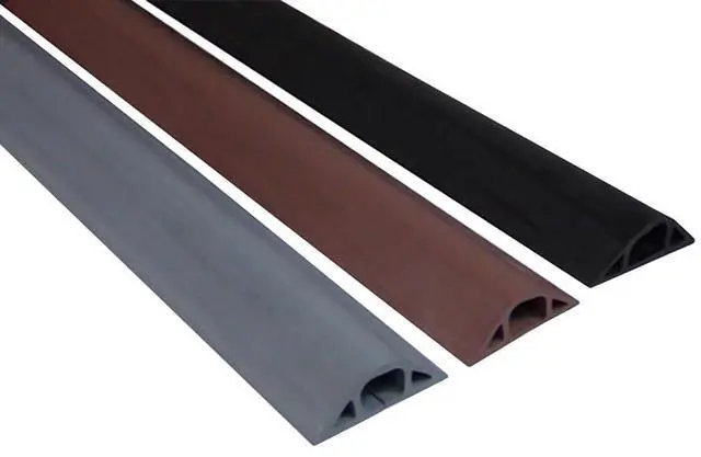 Main image of D-22 Rubber Duct Cord Cover 1x5/8 Inch Channel Flexible Wire Protector - 10 Feet (Black)
