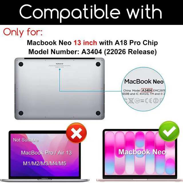 Alt view image 2 of 7 - 2 Pack Tempered Glass Screen Protector for New Apple 2026 MacBook Neo 13 inch (Model: A3404) Laptop with A18 Pro Chip 13-lnch Laptop, 9H Hardness, Anti Scratch, Bubble Free