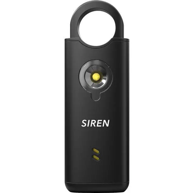 Alt view image 2 of 7 - Personal Safety Alarm by 135dB Siren, Flashing Light, Pull & Vibration Activation, USB-C Rechargeable Keychain (Black)