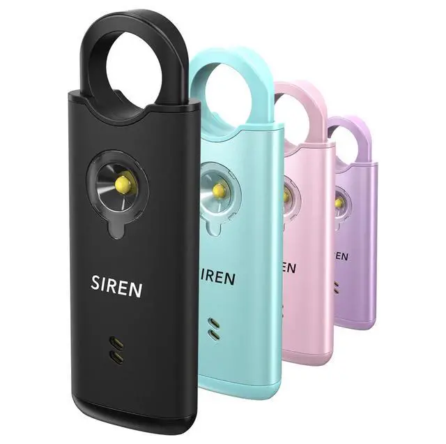 Alt view image 5 of 7 - Personal Safety Alarm by 135dB Siren, Flashing Light, Pull & Vibration Activation, USB-C Rechargeable Keychain (Black)