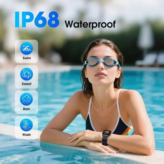 Alt view image 5 of 6 - Senior-Friendly Pedometer Watch, No App or Phone Required, Step Counter | 1.85" Display, IP68 Water Resistance, Alarm, Heart Rate, SpO2 & Sleep Tracking