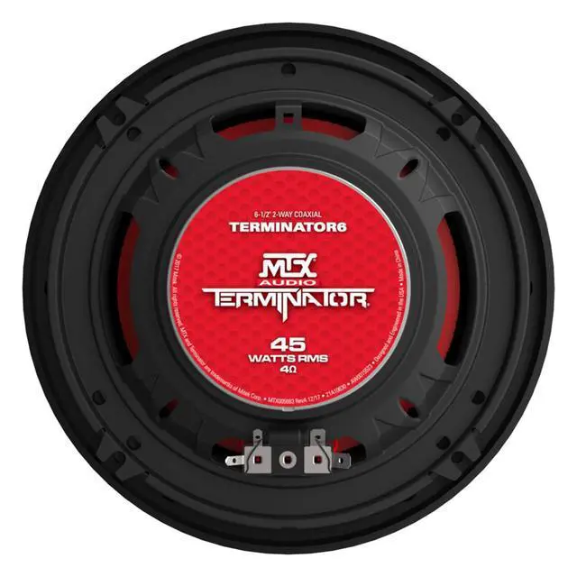 Alt view image 4 of 4 - Audio TERMINATOR6 Terminator Series 6.5", 2-Way, 45W RMS 4-Ohm Coaxial Speaker Pair