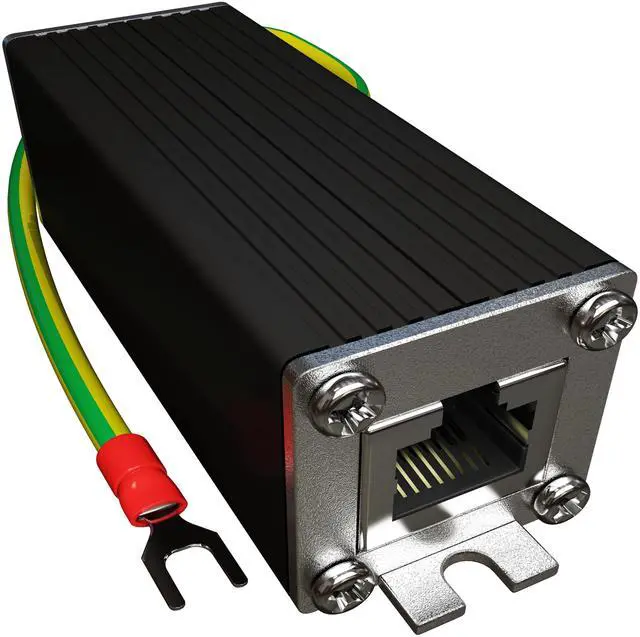 Main image of Ethernet Surge Protector - 2.5 Gigabit PoE++ GDT and TVS on All 4 Pairs | Arrests surges w/ GDT and Silicon Avalanche Supressor Diode (SASD) technology, High PoE++ (HPoE) and Class 8 compatible