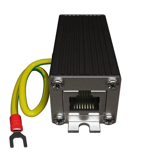 Alt view image 2 of 5 - Ethernet Surge Protector - 2.5 Gigabit PoE++ GDT and TVS on All 4 Pairs | Arrests surges w/ GDT and Silicon Avalanche Supressor Diode (SASD) technology, High PoE++ (HPoE) and Class 8 compatible