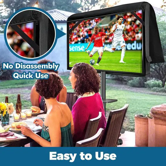 Alt view image 4 of 7 - Waterproof Outdoor TV Cover 55-60" ForMobile TV Stand,Heavy 600D | UPF50+ Outdoor tv stand covers for rolling tv stands,heavy rain-proof 600D cover for outside stainproof.only cover,no stand