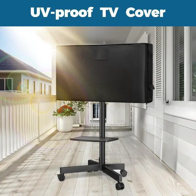 Alt view image 5 of 7 - Waterproof Outdoor TV Cover 55-60" ForMobile TV Stand,Heavy 600D | UPF50+ Outdoor tv stand covers for rolling tv stands,heavy rain-proof 600D cover for outside stainproof.only cover,no stand