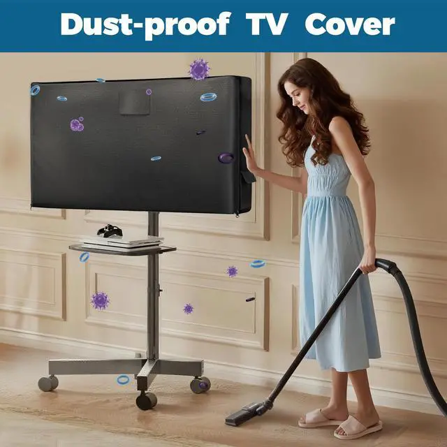 Alt view image 7 of 7 - Waterproof Outdoor TV Cover 55-60" ForMobile TV Stand,Heavy 600D | UPF50+ Outdoor tv stand covers for rolling tv stands,heavy rain-proof 600D cover for outside stainproof.only cover,no stand