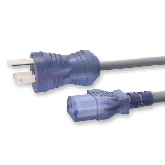 Alt view image 3 of 6 - North American Hospital Grade Power Cord, Indoor Extension Cord, HG NEMA 5-15P to IEC-60320 C13, Heavy Duty 14AWG, 125V, SJT, Fully Molded, 10ft