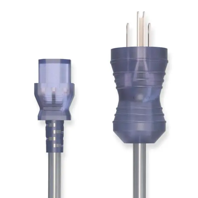 Alt view image 4 of 6 - North American Hospital Grade Power Cord, Indoor Extension Cord, HG NEMA 5-15P to IEC-60320 C13, Heavy Duty 14AWG, 125V, SJT, Fully Molded, 10ft