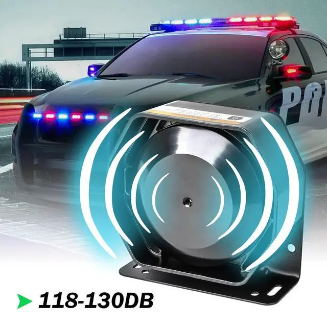 Alt view image 2 of 6 - Police Car Emergency Siren Pa System for Truck Firefighter Vehicles | 20 Tones 200W 118-130DB Wireless Remote with Handheld Microphone Speaker Ambulance