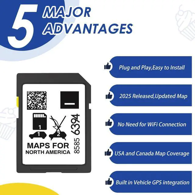 Alt view image 3 of 7 - Navigation SD Card 85856394 Compatible GMC Chevry Cadilla Buick Silverado | 2025 Release,GPS Navi System,USA Canada Mexico Maps,Plug and Play for Use,2024 Maps Updated,Part 85856394