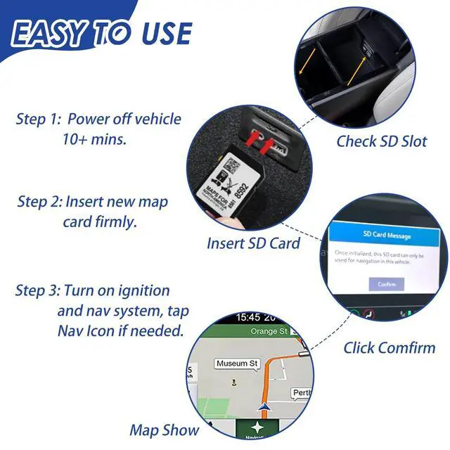 Alt view image 5 of 7 - Navigation SD Card 85856394 Compatible GMC Chevry Cadilla Buick Silverado | 2025 Release,GPS Navi System,USA Canada Mexico Maps,Plug and Play for Use,2024 Maps Updated,Part 85856394