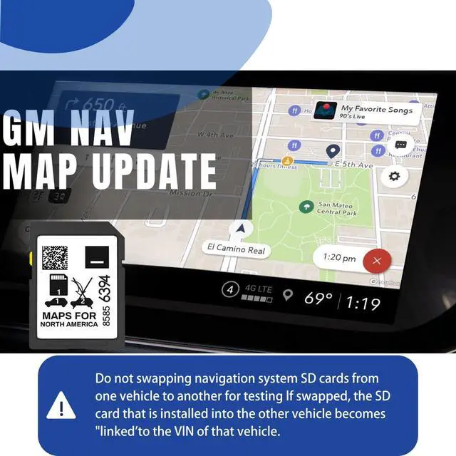 Alt view image 6 of 7 - Navigation SD Card 85856394 Compatible GMC Chevry Cadilla Buick Silverado | 2025 Release,GPS Navi System,USA Canada Mexico Maps,Plug and Play for Use,2024 Maps Updated,Part 85856394