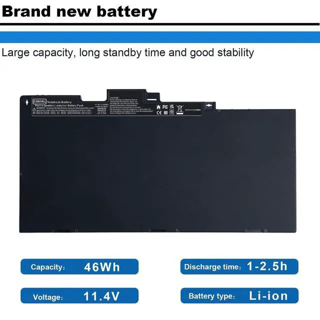 Alt view image 4 of 7 - CS03XL Battery for HP Elitebook 840 850 755 745 G3 G4 ZBook 15u G3 G4 Series 46Wh