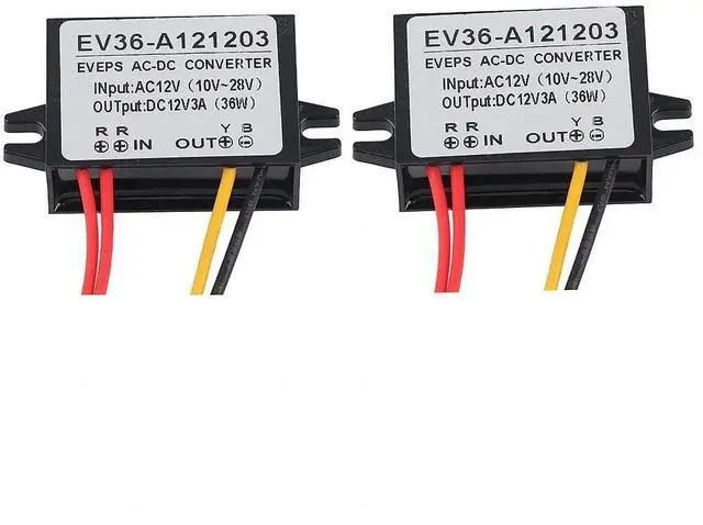 Main image of 2PCS AC to DC Rectifier AC10-28v DC12v AC to DC Converter | for Vehicle Screen, Surveillance Camera, Fan, Water Pump, Motor, Router (3A)