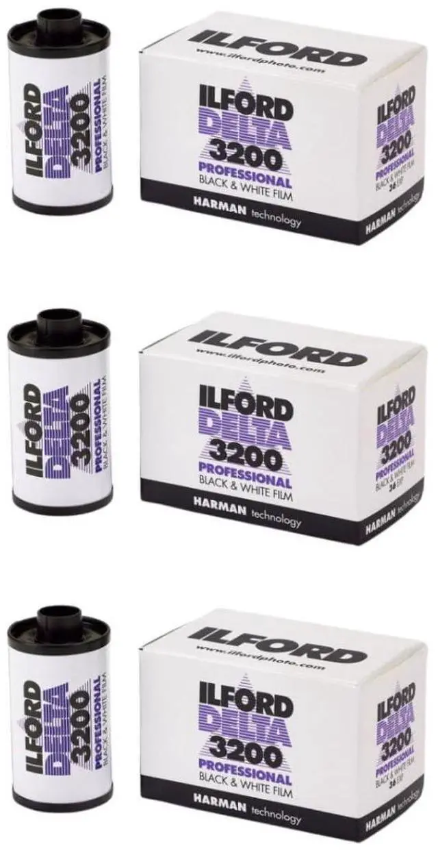 Main image of Delta 3200 Professional Black and White Print Film | 36 Exposures (Pack of 3), And automatic processors