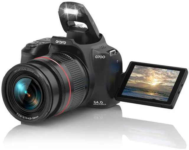 Main image of G700 Digital Camera, 12X Optical Zoom | 4K Video | AF/MF | 3.0" Touch Screen | Built-in Flash | 2 Batteries (Black)