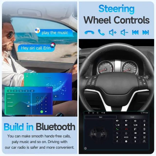 Alt view image 7 of 7 - 4+64G Car Radio for Nissan Altima 2008 2009 2010 2011 2012 Stereo Upgrade, 9'' IPS Touchscreen with Wireless Carplay Android Auto in-Dash Bluetooth GPS WiFi Backup Camera Mic, Manual A/C