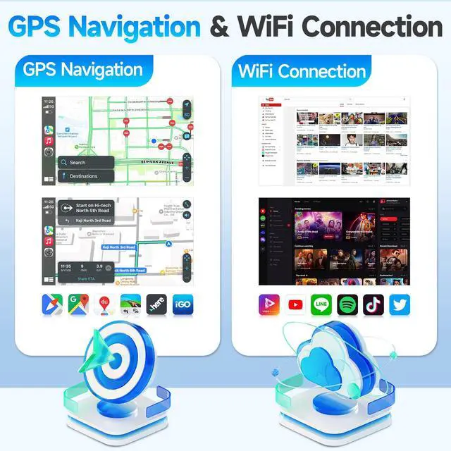 Alt view image 5 of 7 - 4+64G Car Radio for Nissan Altima 2008 2009 2010 2011 2012 Stereo Upgrade, 9'' IPS Touchscreen with Wireless Carplay Android Auto in-Dash Bluetooth GPS WiFi Backup Camera Mic, Manual A/C