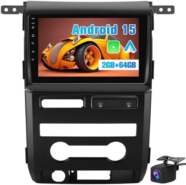 Main image of Car Radio for Ford F150 Radio, 2009 2010 2011 2012 for F150 Android Car Stereo with 9 Inch Screen, Carplay, Touch Screen, Backup Camera, DSP, 2G RAM, 64G ROM Manual AC (Low-end Model)