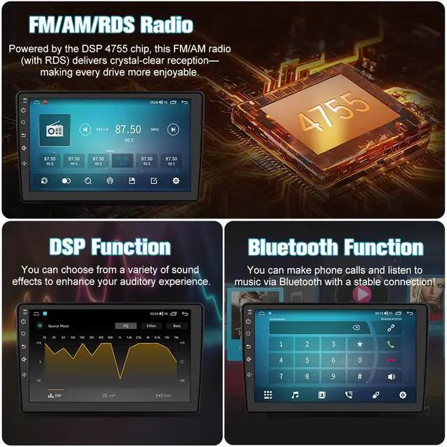 Alt view image 6 of 7 - Car Radio for Ford F150 Radio, 2009 2010 2011 2012 for F150 Android Car Stereo with 9 Inch Screen, Carplay, Touch Screen, Backup Camera, DSP, 2G RAM, 64G ROM Manual AC (Low-end Model)