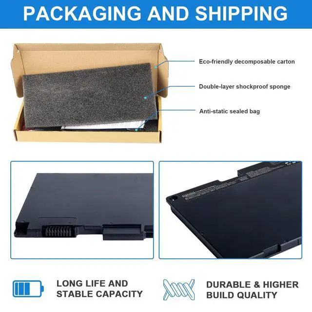 Alt view image 7 of 7 - CS03XL Battery for HP Elitebook 840 850 755 745 G3 G4 ZBook 15u G3 G4 Series 46Wh