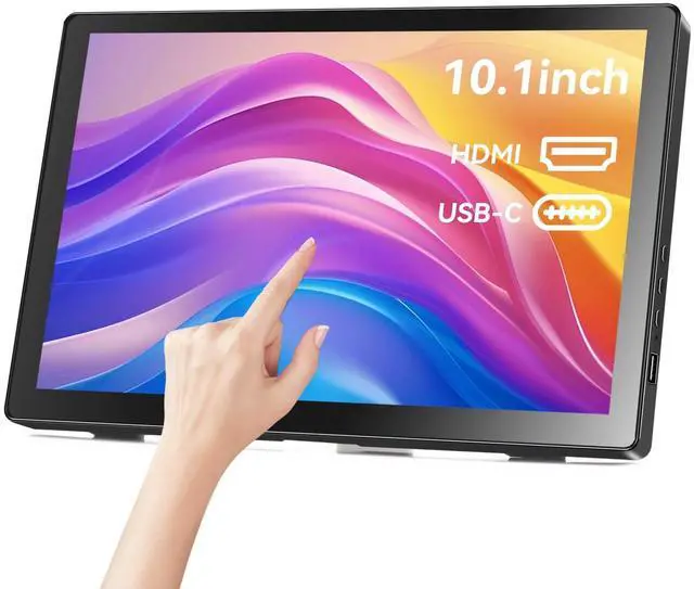 Main image of 10.1inch Touchscreen Portable Monitor, HDR 1366x768P 60hz 400cd/m² 99% sRGB HDMI USB-C Small Monitor for Switch Xbox PS4/5 Laptop Raspberry pi