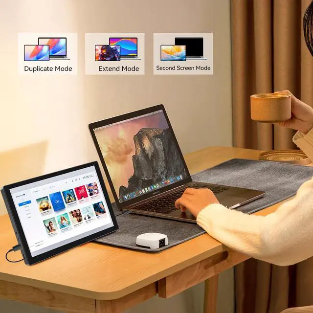 Alt view image 4 of 7 - 10.1inch Touchscreen Portable Monitor, HDR 1366x768P 60hz 400cd/m² 99% sRGB HDMI USB-C Small Monitor for Switch Xbox PS4/5 Laptop Raspberry pi