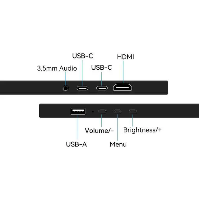 Alt view image 6 of 7 - 10.1inch Touchscreen Portable Monitor, HDR 1366x768P 60hz 400cd/m² 99% sRGB HDMI USB-C Small Monitor for Switch Xbox PS4/5 Laptop Raspberry pi