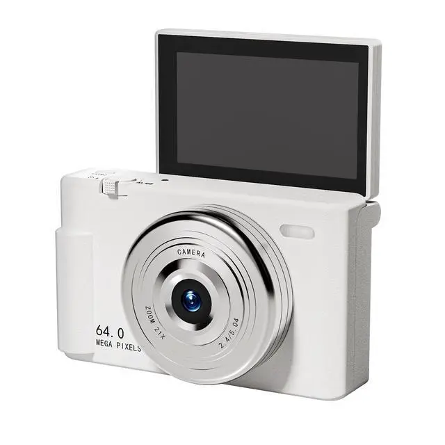 Alt view image 4 of 7 - 2K Digital Camera with 48MP Multi-Filter 16X Zoom Anti Shake, 3" LCD Screen Compact Vlogging Camera with 32G SD-Card, White