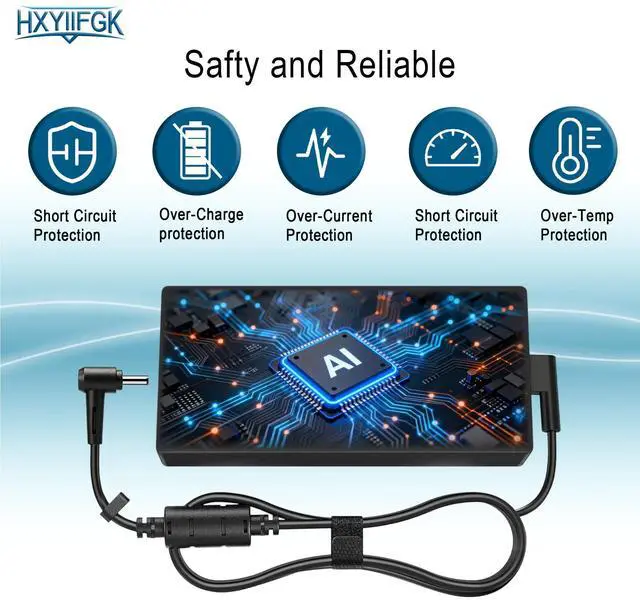Alt view image 6 of 7 - 240W Charger Compatible with ASUS TUF ROG Zephyrus Strix Gaming Notebooks | Fits TUF F15/F16/F17/A15/A17, ROG G14/G15/G16/M16, Flow X16, Vivobook Pro 15X/16X, Scar 15/17 & ProArt StudioBook series