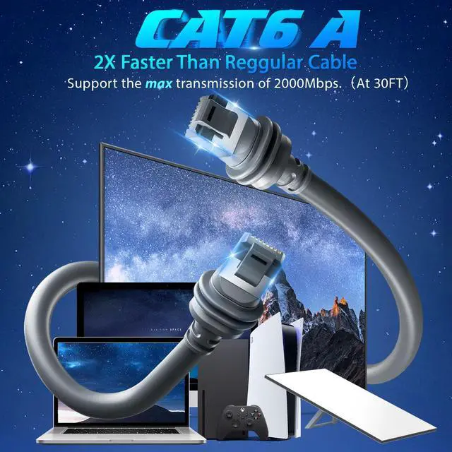 Alt view image 2 of 7 - Starlink Cable 50FT - Starlink Gen 3 Cable 2000Mbps High-Speed Replacement V3 Cable, 6/30/50/100/150 FT Weatherproof Outdoor Satellite Internet Accessory & Extension Cord for Starlink V3 Dish 50 FT
