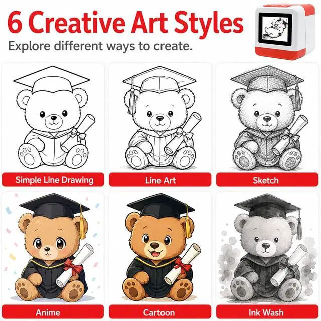 Alt view image 5 of 7 - Smart AI Voice Sticker Maker Machine,Mini Sticker Printer for Kids, Inkless Portable Thermal Printer with Photo Printing, Sticker Printer Box for DIY Arts & Crafts, Birthday Gift