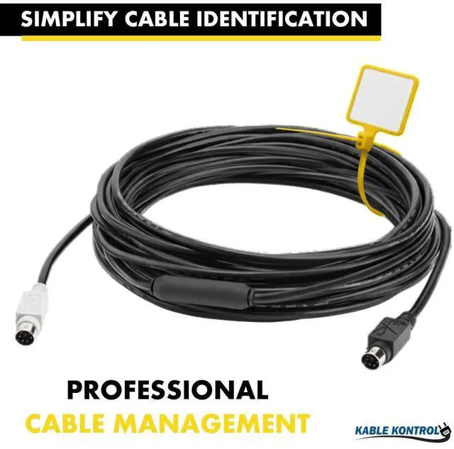 Alt view image 7 of 7 - Write-On Flag Identification Zip Ties 6 Inch 100 Pcs - Yellow | Cable Markers 17/8" x 11/8" Writable Wide Flag SelfLocking Nylon Marker Cable Ties for Cable Labeling